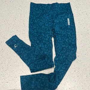 Gymshark Teal Leopard Print Leggings
